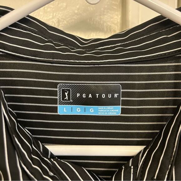 PGA Tour Men’s Large Striped Golf Polo - Picture 3 of 5